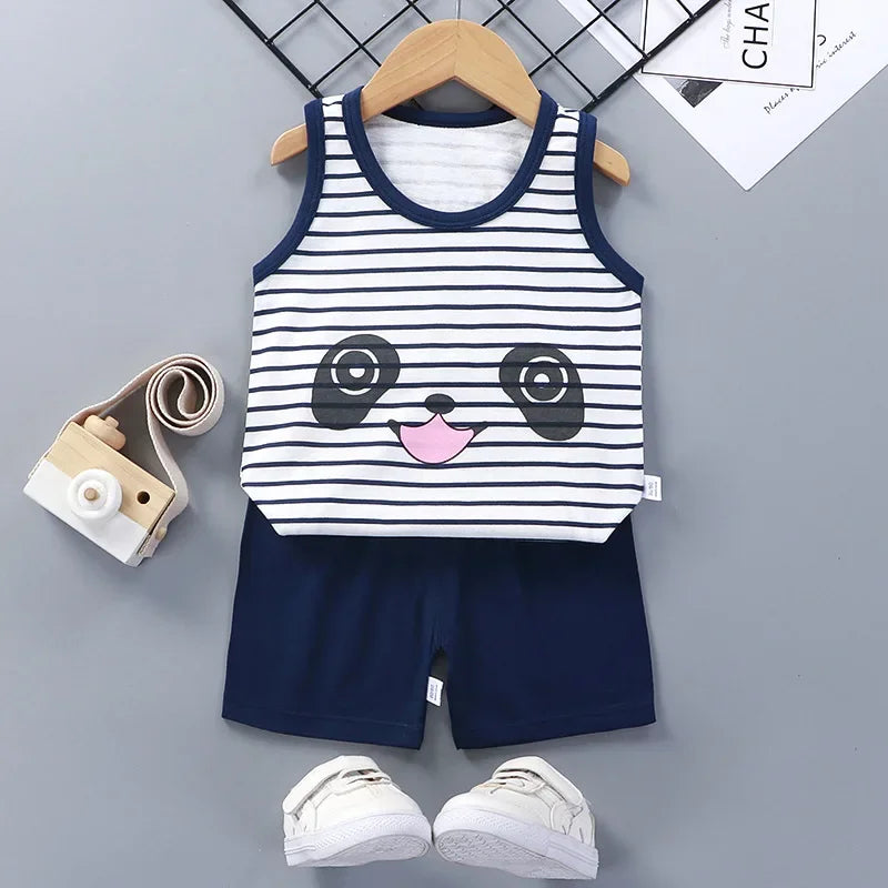 Summer Baby Clothes Set – Casual Baby Boy Clothing Set with T-shirt & Shorts – Kids Unisex Short Sleeve Sports Outfit – Infant Baby Girl Clothes