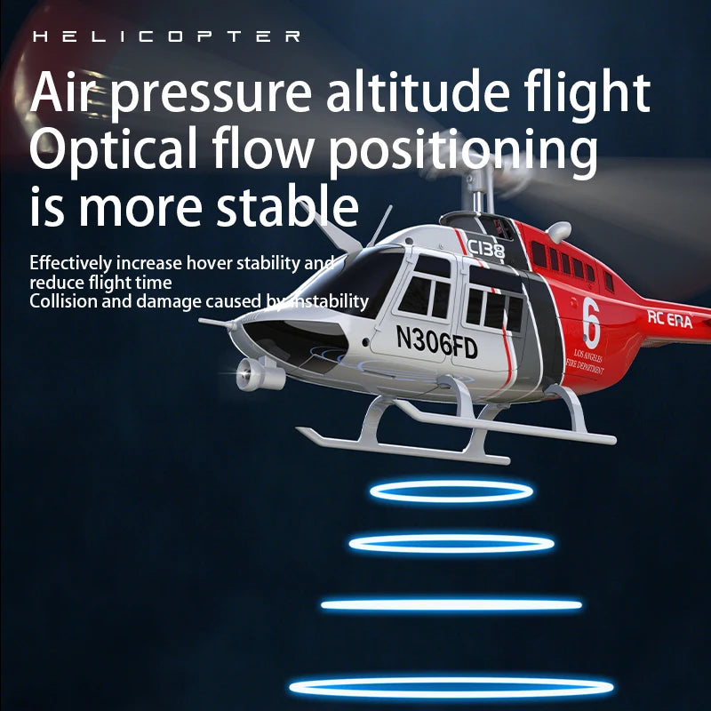 RC ERA C138 Bell 206 Helicopter – 1:36 Scale Remote Control with Altitude Hold and 6-Axis Gyro