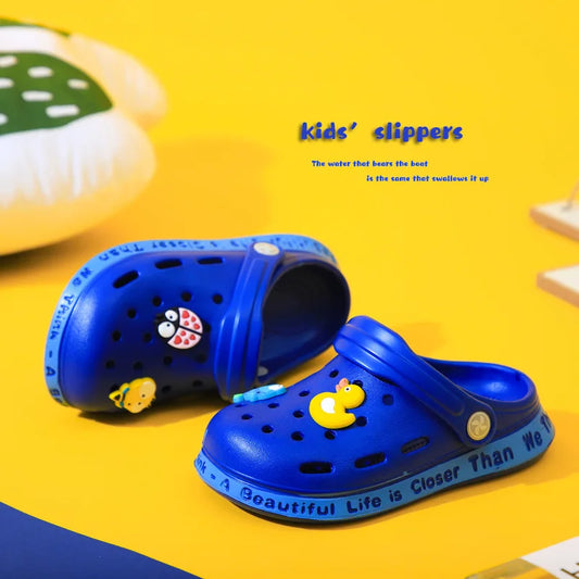 New Summer Boys’ and Girls’ Soft Sole Sandals – Anti-Slip Cartoon Cute Breathable Hole Shoes, Flat Heels Baby Sandals