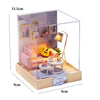 Mini DIY Wooden Dollhouse Kit 11.5 x 9 x 9 cm (4.5 x 3.5 x 3.5 in) - 3D Miniature House with Furniture & Dust Cover, Assembly Model Gift for Teens & Adults