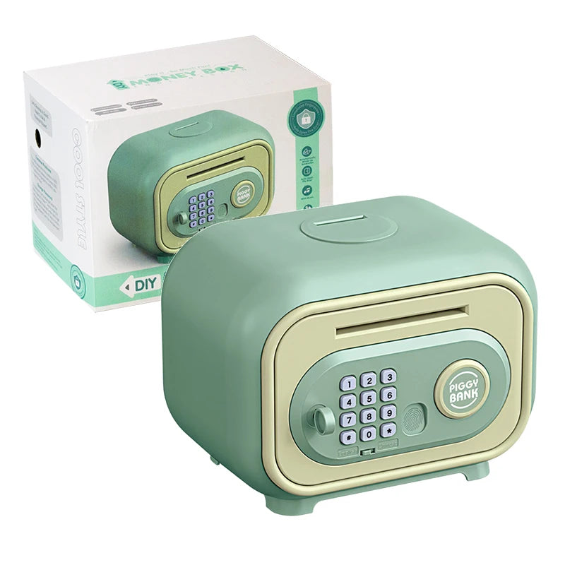 Electronic Piggy Bank for Kids – Mini ATM Cash Money Bank with Password Lock, Banknote Saving Box, Gift for Ages 3+
