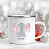 Personalized Kids Enamel Camping Mug — Forest Animals Children's Name Cup, Eco-Friendly Enamel Mug
