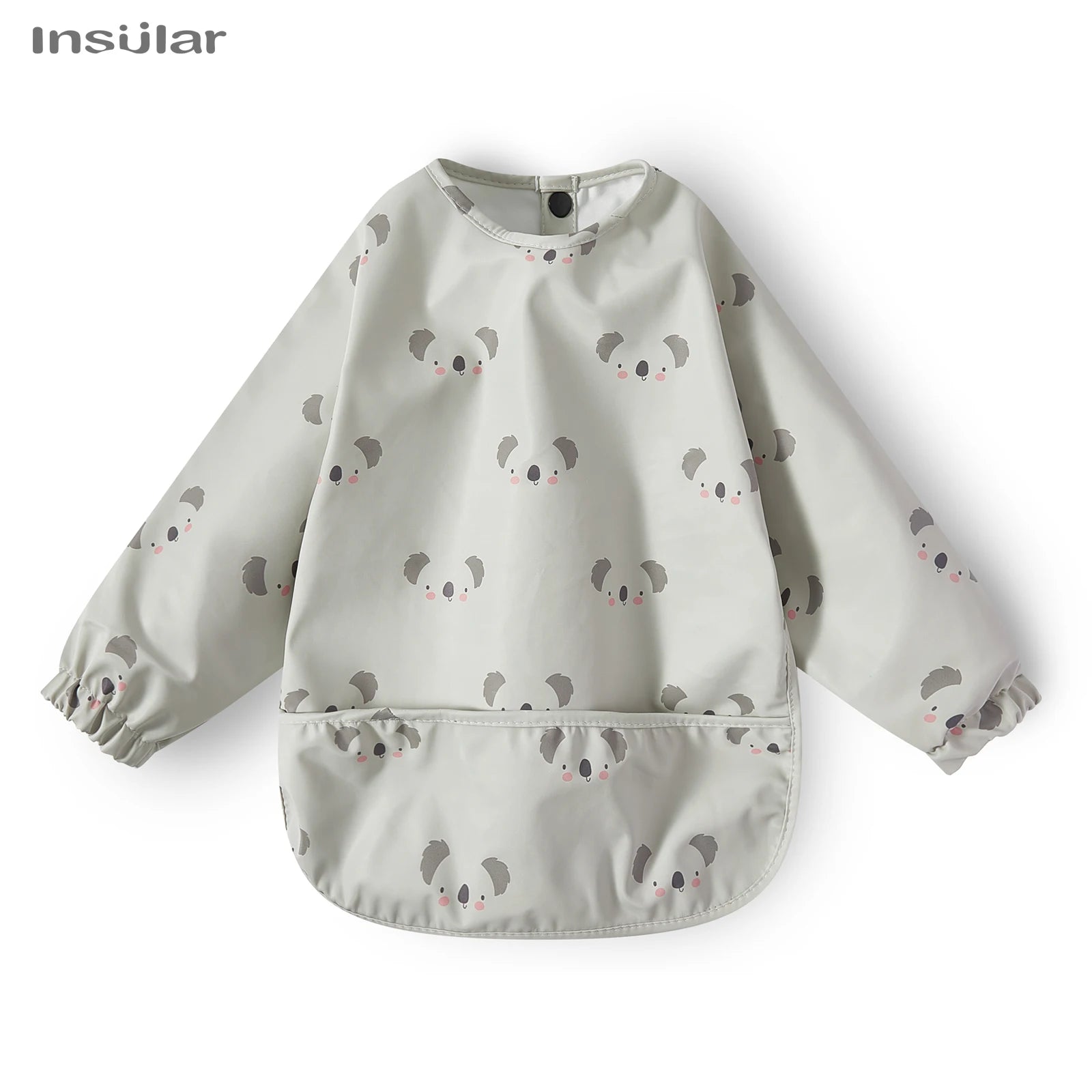 Waterproof Long-Sleeve Baby Bib with Pocket – Full-Cover Feeding Apron for Mess-Free Mealtime - Kidzy Market