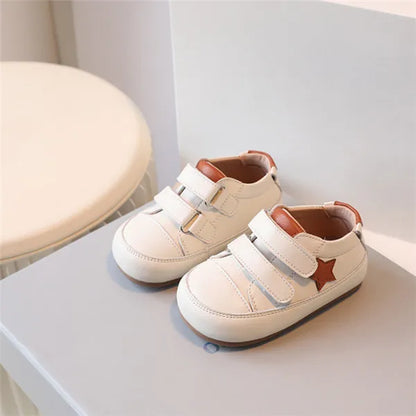 0-5 Years New Baby Shoes – Microfiber Leather Barefoot Toddler Boys & Girls, Soft Sole Outdoor Tennis Fashion Kids Sneakers