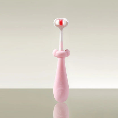 3D Stereo Three-Sided Toothbrush, Ultra Fine Soft Bristles, Kids Toothbrush with Tongue Scraper for Deep Oral Care