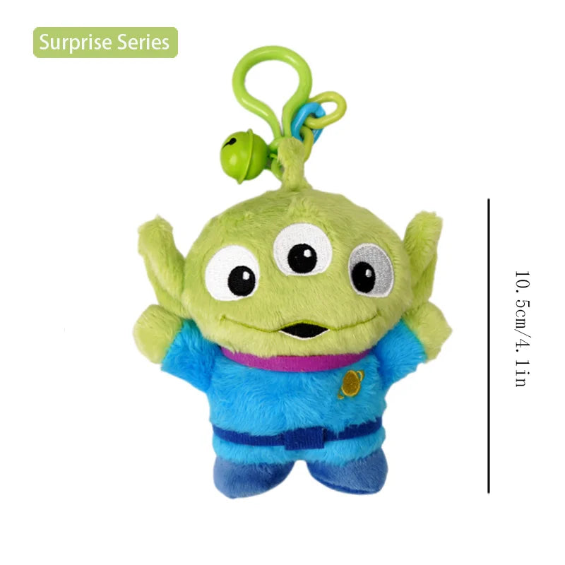 Disney Toy Story Alien Plush Pendant, Cute Kawaii Three-Eyed Backpack Keychain Toy