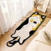 Long Plush Cartoon Cat Rug - Soft Non-Slip Machine Washable Floor Mat for Bedroom & Living Room