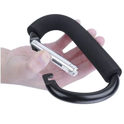 Large Aluminum Carabiner Stroller Hooks Organizer D-Ring Spring Snap Keychain Clip for Hanging Purses and Shopping Bags