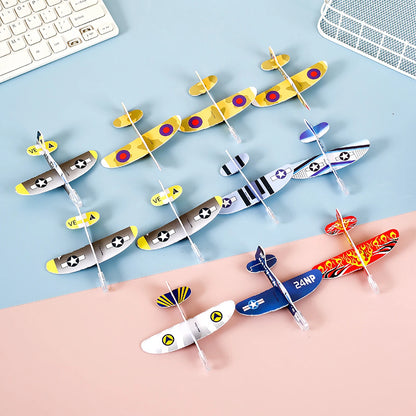10-Piece Hand-Thrown Small Airplane Children’s DIY Assembled Cartoon Model Foam Mini Airplane Party Favor