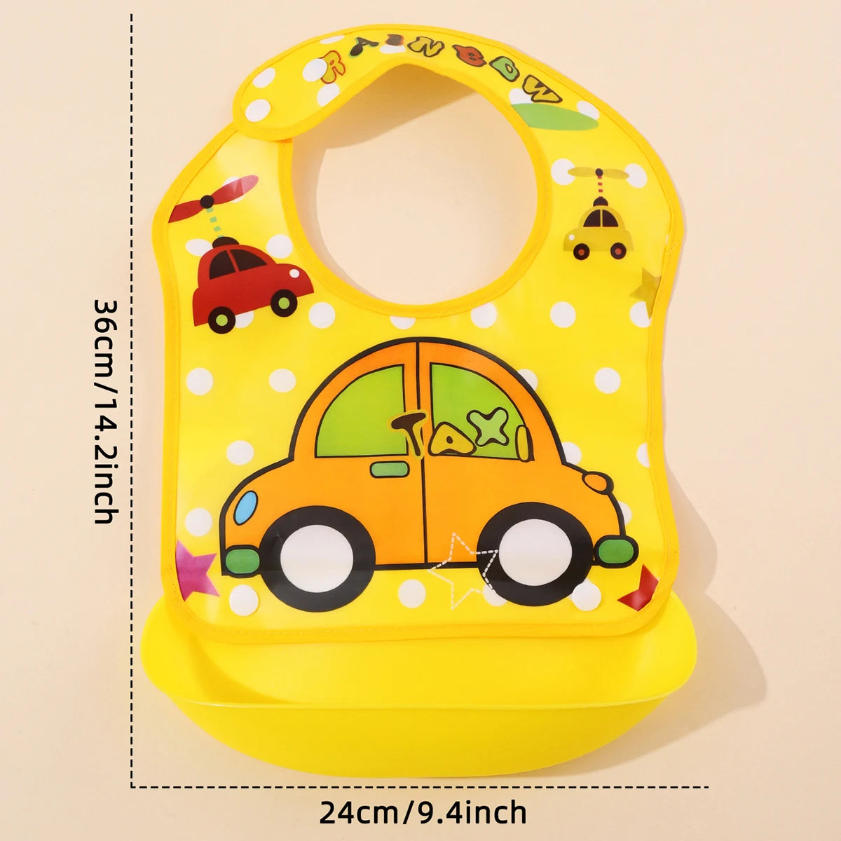 Security Cartoon Print Baby Bibs for Boys & Girls | Waterproof Soft Silicone Kids Burp Cloth with Pocket, Feeding Bib for Children - Kidzy Market