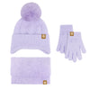 IYEAL Children’s Winter Hat Scarf Gloves Set – Cozy Knitted Woolen 3-Piece Set for Boys & Girls – Warm Winter Hat, Scarf & Gloves