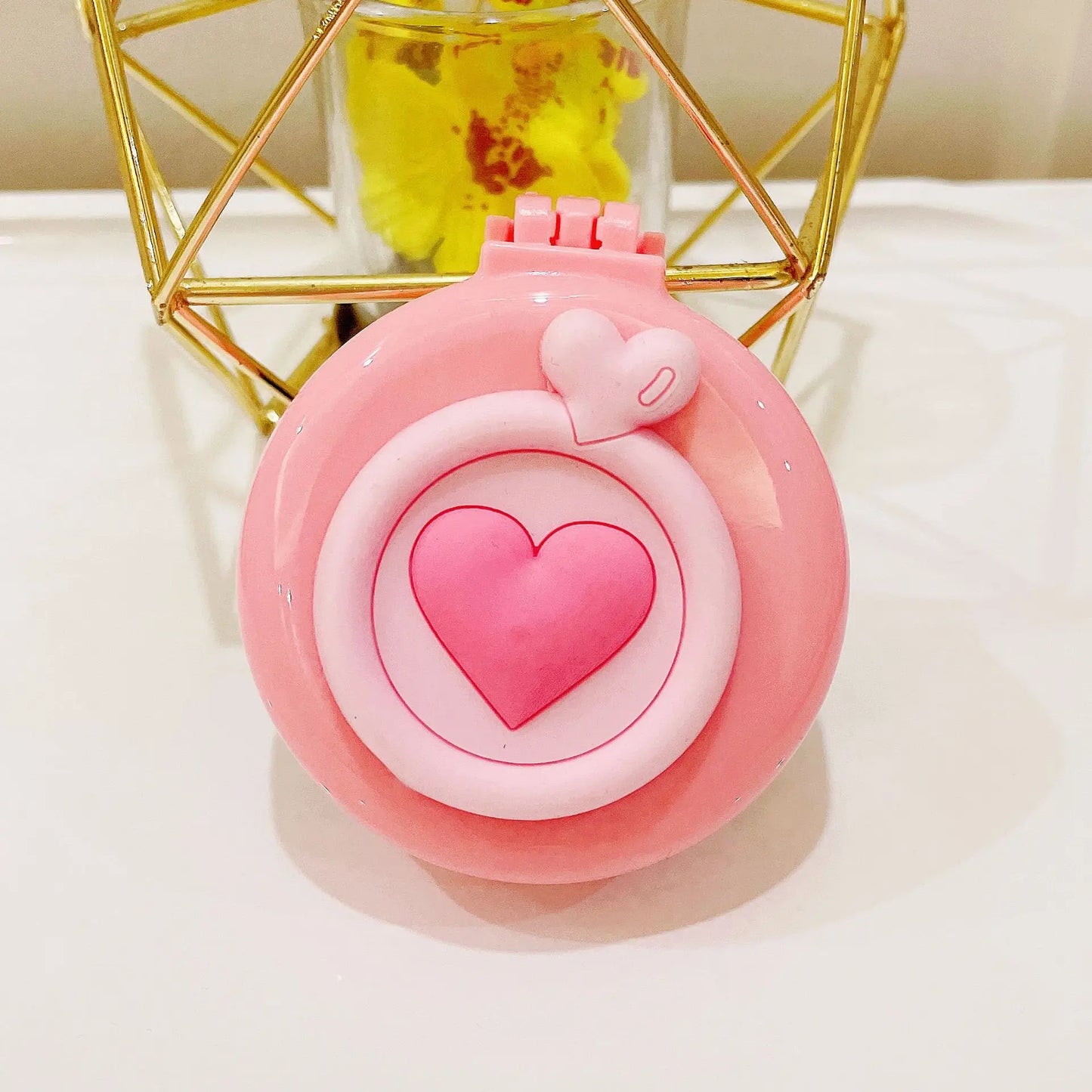 New Strawberry Hair Comb with Folding Mirror - Portable Traveling Massage Comb for Women & Girls - Hair Styling Accessories