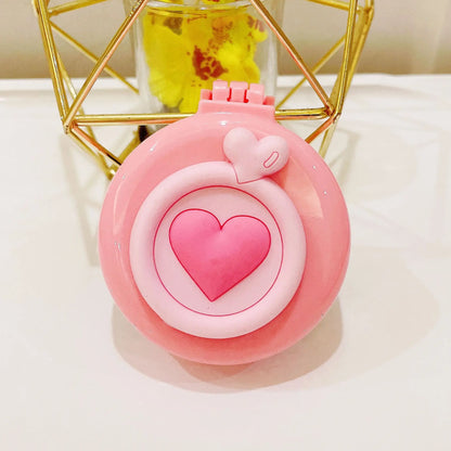 New Strawberry Hair Comb with Folding Mirror - Portable Traveling Massage Comb for Women & Girls - Hair Styling Accessories
