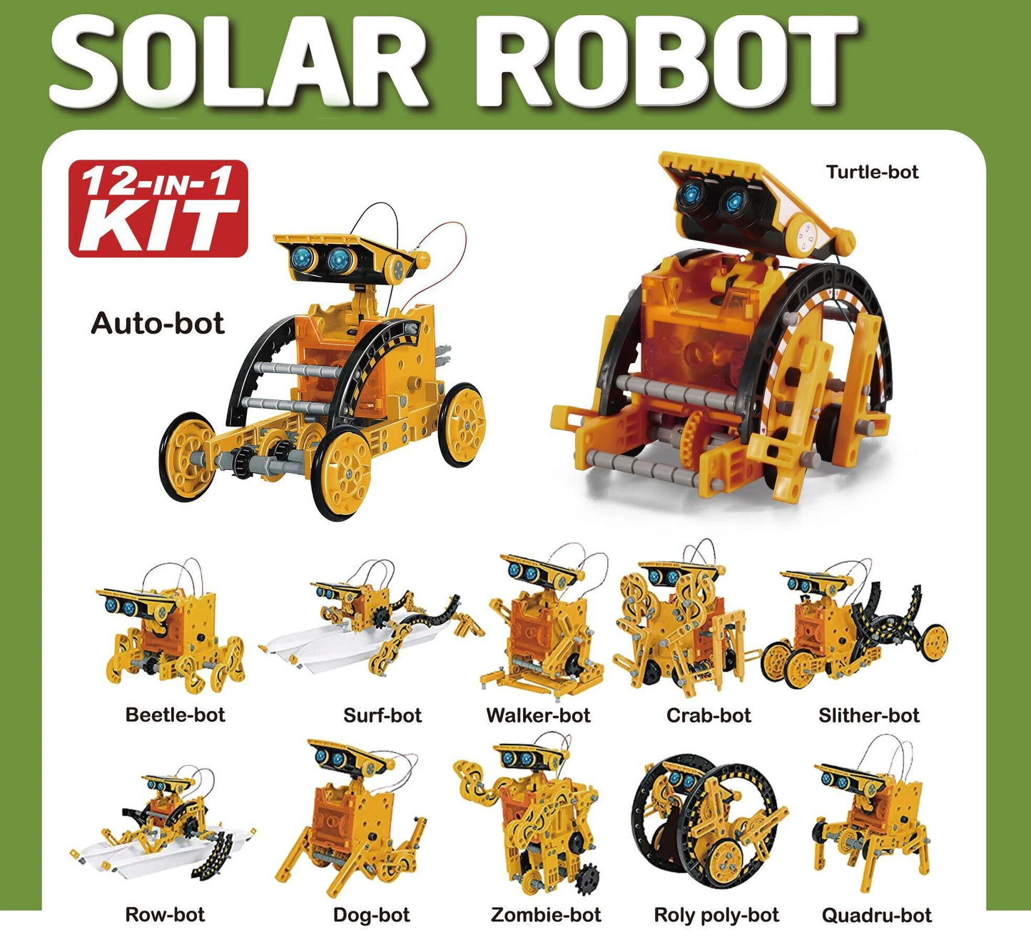 12-in-1 Solar Robot Toy – DIY Science Experiment Building Kit for Kids