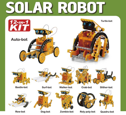 12-in-1 Solar Robot Toy – DIY Science Experiment Building Kit for Kids