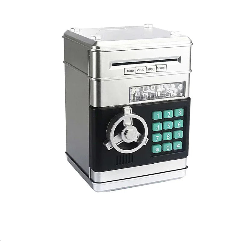 Children’s Cartoon Password ATM Bank – Safe Music Automatic Roll Money Deposit Toy for Kids