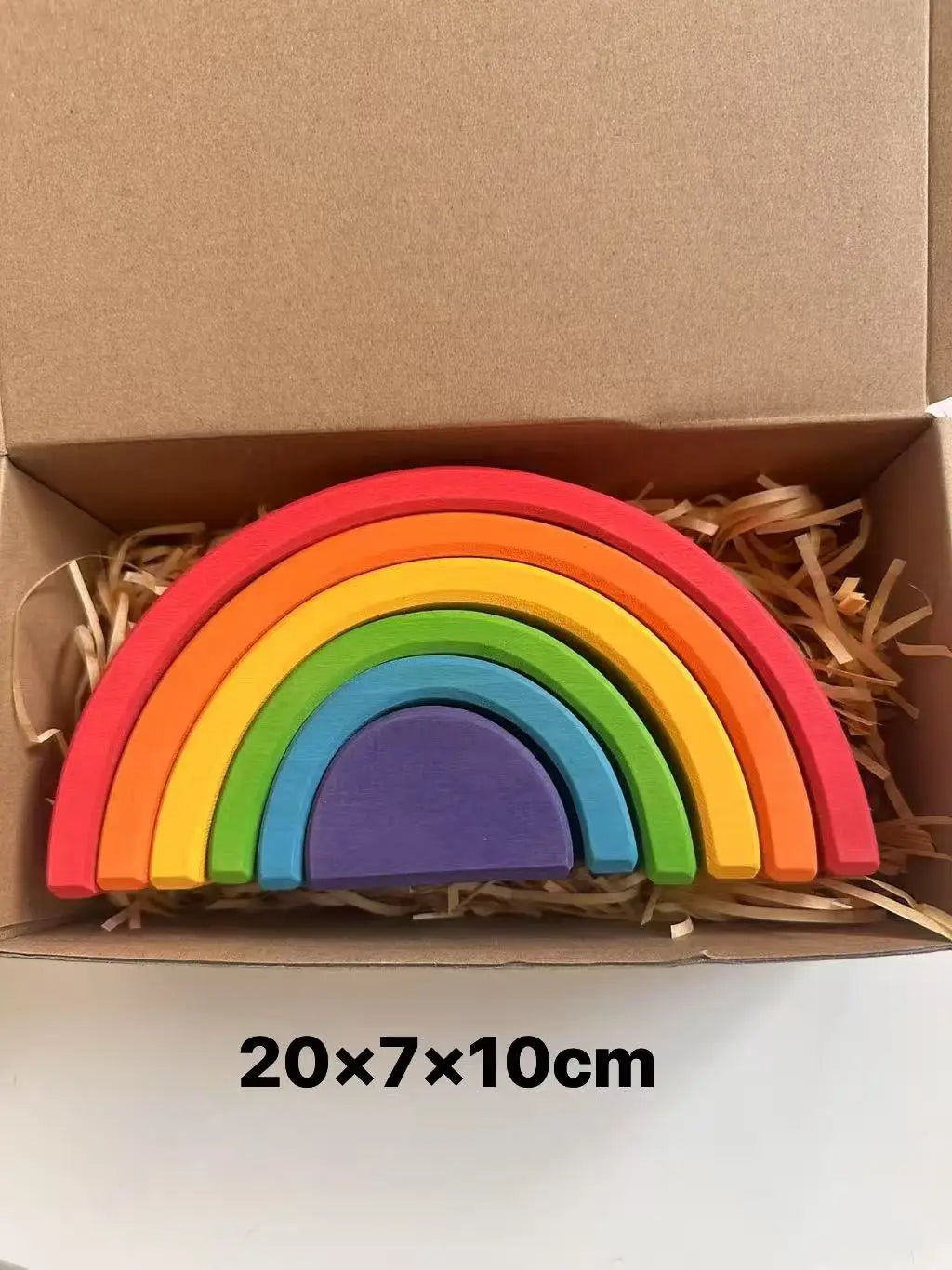 High-Quality Wooden Lime Wood Rainbow Arch Stacking Blocks – Color Sorting Peg Dolls, Balls, and Slats for Kids Play