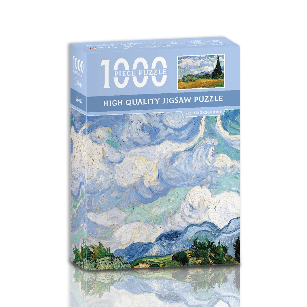38x26cm Mini Jigsaw Puzzle, 1000 Pieces for Adults, Famous Oil Painting Van Gogh, Christmas Gift Toy, Educational Toy