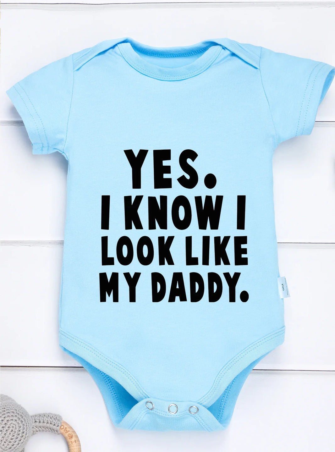 "Yes, I Know I Look Like My Daddy" Baby Romper – Short Sleeve Infant Jumpsuit – Cute Newborn & Toddler Bodysuit for Boys & Girls