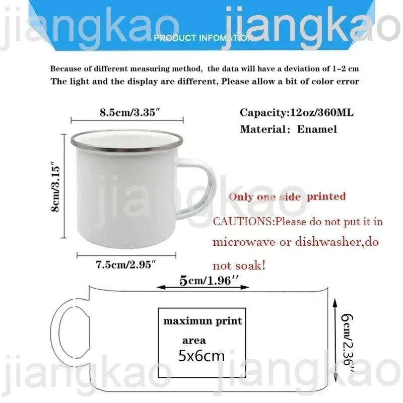 Thank You Teacher Enamel Coffee Mug – 'Without Teachers Like You' Printed Coffee Cup, 3.14 x 3.35 in (8 x 8.5 cm) Teacher Gift