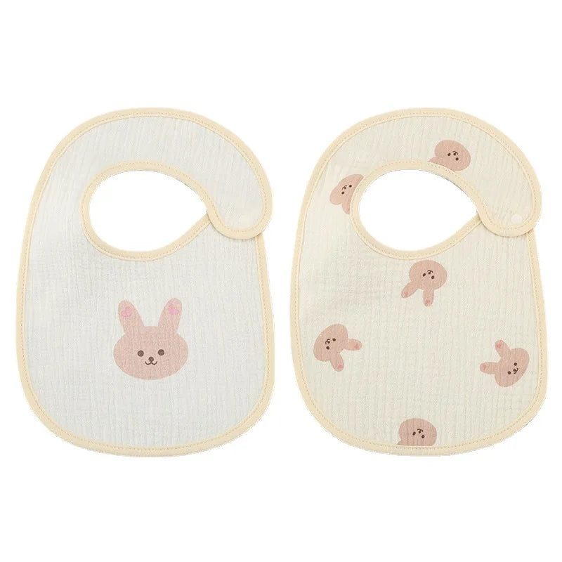 2-Piece Set – Cotton Waterproof Baby Bibs, Four Seasons Bibs & Newborn Burp Cloths for Boys & Girls, Soft Drooling & Breastfeeding Towels - Kidzy Market