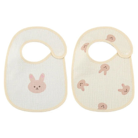 2-Piece Set – Cotton Waterproof Baby Bibs, Four Seasons Bibs & Newborn Burp Cloths for Boys & Girls, Soft Drooling & Breastfeeding Towels - Kidzy Market
