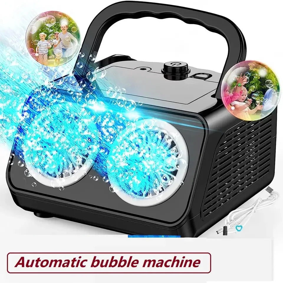Handheld Electric Bubble Machine - Multi-Hole Automatic One-Click Bubble Blower for Parties & Outdoor Play