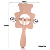 1-Pack Beech Wood Baby Teether - Wooden Animal Ring Nursing Pendant Rattle Chew Toy Rabbit Owl