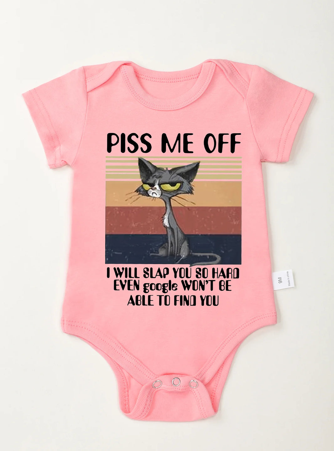 High Quality Infant Bodysuit – "Piss Me Off" Cartoon Print Baby Romper Jumpsuit for Newborn Boys & Girls – Comfortable 100% Cotton (0-24M)