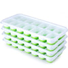 Silicone Ice Cube Tray With Lid, 14 Square Cubes, 22 x 9.5 x 2.5 cm (8.66 x 3.74 x 0.98 in)