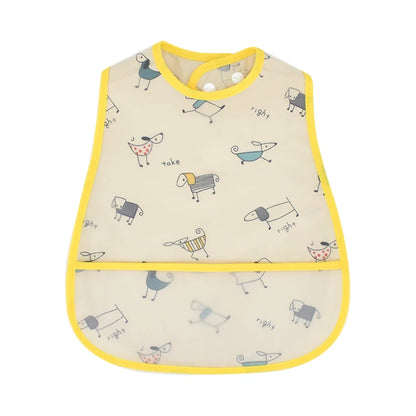 2023 New Cartoon Pattern EVA Waterproof Baby Bibs – Adjustable Feeding Apron with Pocket for Kids, Baby Burp Cloths - Kidzy Market