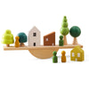 Montessori Wooden Stacking Toys for Baby - Forest House Blocks Sensory Educational Gift