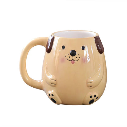 3D Ceramic Animal Mug - Frog & Hedgehog Cute Kids Breakfast Coffee Cup, 1-Piece Christmas Gift