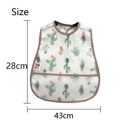 2023 New Cartoon Pattern EVA Waterproof Baby Bibs – Adjustable Feeding Apron with Pocket for Kids, Baby Burp Cloths - Kidzy Market