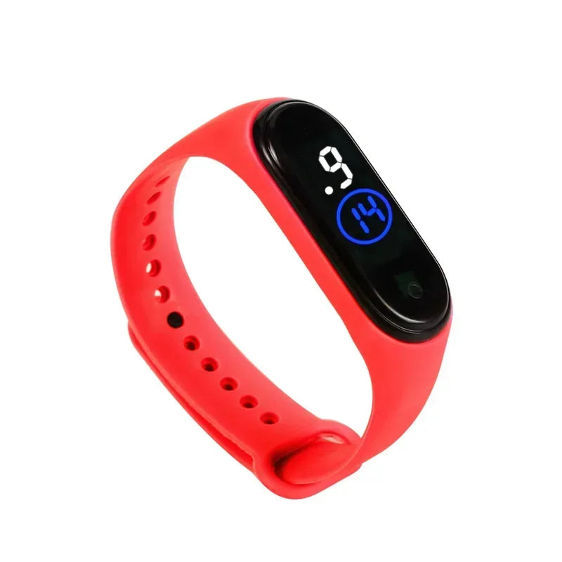 Fashion Kids Sports Waterproof LED Digital Watch Two-Tone Silicone Strap for Teen Boys and Girls
