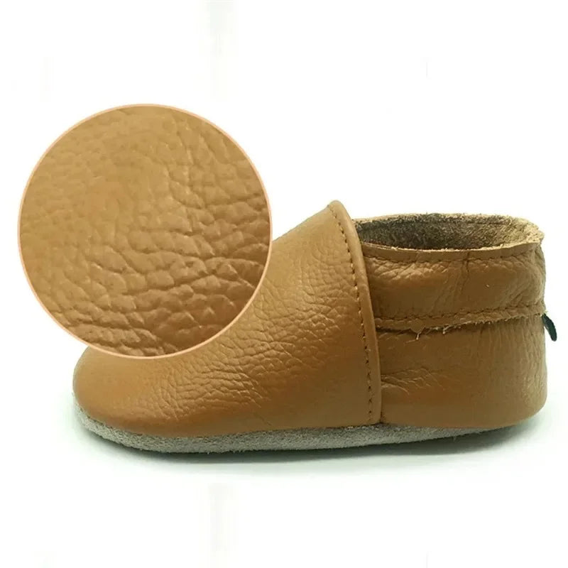 Genuine Leather Baby Shoes – Summer Infant Toddler Moccasins, Soft Sole First Walker Crib Shoes for Baby Boys