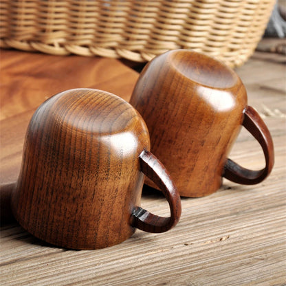 Handmade Spruce Wood Big-Belly Cup — Rustic Wooden Beer, Tea & Coffee Mug (Brown)