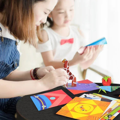 Kids Paper Cut Puzzle – Cartoon Animal Origami Cutting Book Early Learning Educational Toy for Children