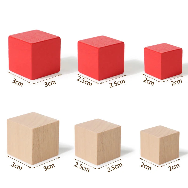 50/100PCS Colorful Wooden Building Blocks – Stacking Square Blocks, Shape and Color Learning Toy for Babies and Children