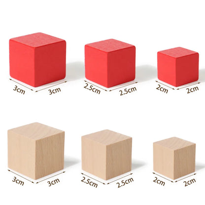50/100PCS Colorful Wooden Building Blocks – Stacking Square Blocks, Shape and Color Learning Toy for Babies and Children