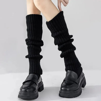 New Women's Japan Leg Warmer Lolita Long Wool Knitted Socks | Protective Shoes Cover & Shoulder Pads for Autumn and Winter | Crochet Socks
