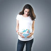 Fashionable Cute Baby Pregnancy T-Shirt for Women | Pure Cotton Printed Fun Summer Short Sleeve White Top