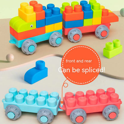 Soft Rubber Large Particle Blocks – Puzzle Assembly Toy for 1-Year-Old Boys and Girls, Brain Development Toy
