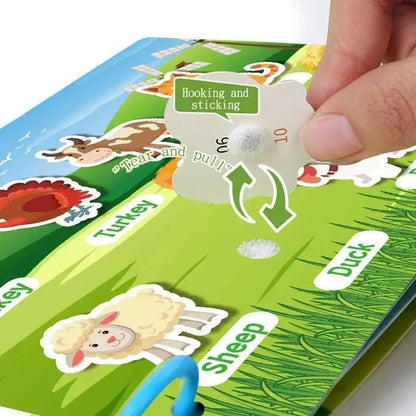 Busy Book for Kids – Animals, Vehicles, Dinosaurs Stickers with Number and Letter Matching Games, Interactive Learning Activity Book