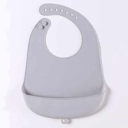 1-Piece Silicone Baby Bib – Waterproof Solid Feeding Bib for Toddlers, Boys & Girls, Saliva-Proof Lunch Apron - Kidzy Market