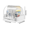 Baby Bottle Drying Rack with Removable Drip Tray and Dustproof Lid, Portable Bottle Storage Box