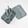 Silicone Lunch Box with Cover, Fork & Spoon – Reusable Fresh-Keeping Food Containers, Fruit Snack Bento Box, Picnic Case