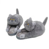Cartoon Cat Plush Slippers for Women & Men — Fluffy Indoor Faux Fur Slides Mules, One Size Fits Most (Inner 25 cm / 9.8 in)
