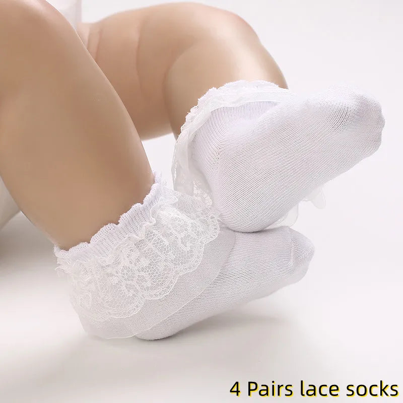 Solid Color Fashion Newborn Princess Shoes Non-Slip Cloth Bottom Shoes Girl Elegant Breathable Leisure Baby First Walking Shoes