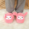 Sanrio Cinnamoroll Plush Slippers with Movable Ears — Kawaii Kuromi & Melody Cotton Indoor Slippers, Unisex Non‑Slip Cozy House Shoes